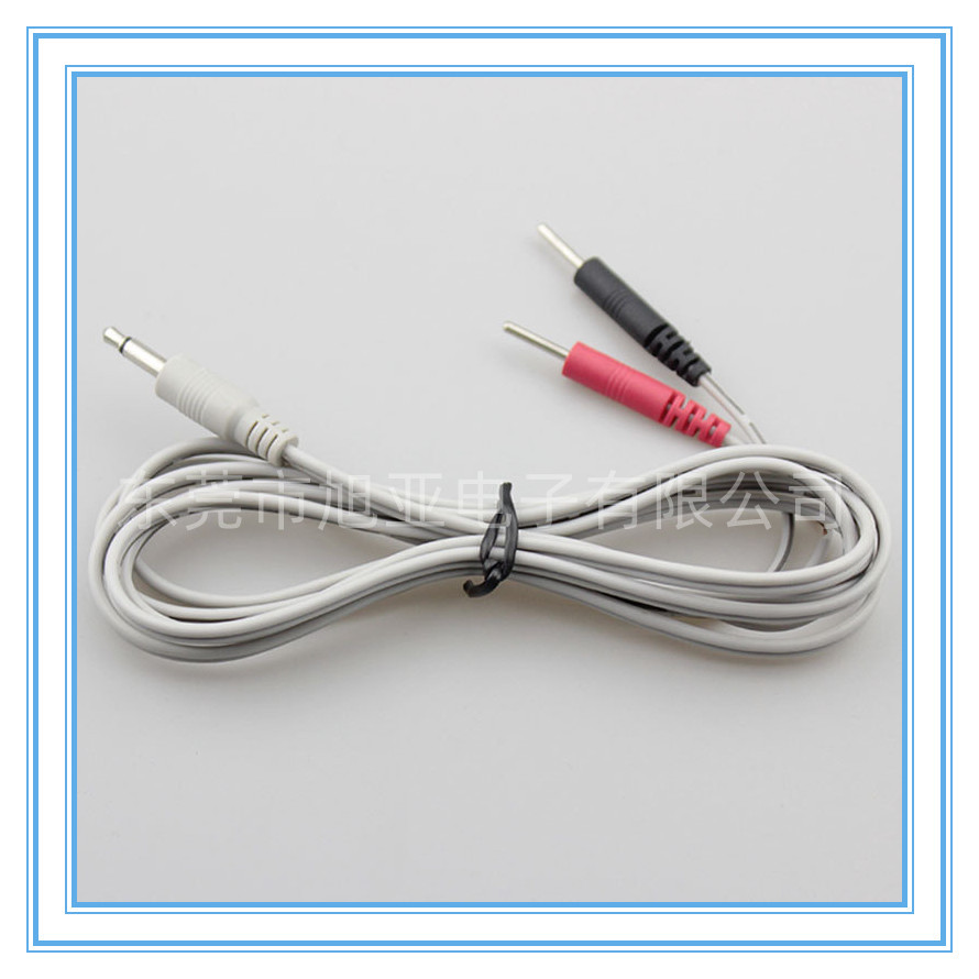 DC3.5一拖二电极引线2.0插针治疗机连接医疗电缆线2.0理疗线