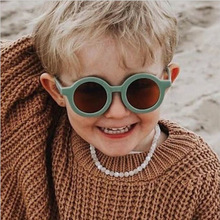 新款可爱圆框儿童太阳镜宝宝装饰防紫外线墨镜男女眼镜批发代发