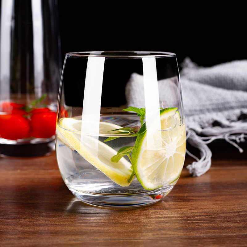 大肚玻璃杯思杯椭圆酒店漱口杯餐厅水杯家用大肚杯酸奶杯冷饮杯子
