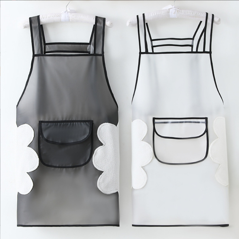 Transparent TPU Apron Women's Home Kitchen Home Outdoor Waterproof Oil-Proof Catering Special Aquatic Work Clothes Men
