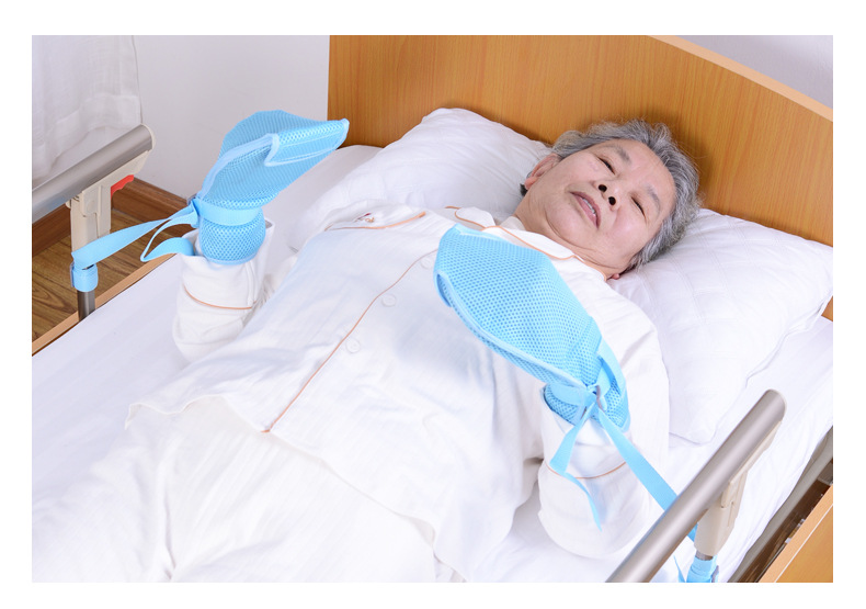 工厂直供-前开式约束手套 卧床老人 防自伤防抓挠带绑带 约束固定