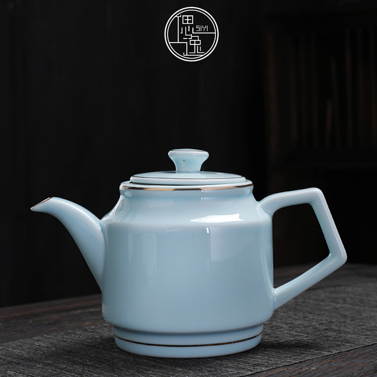 轻奢描金青瓷带过滤防烫茶壶大容量功夫茶具家用耐高温冷热凉水壶