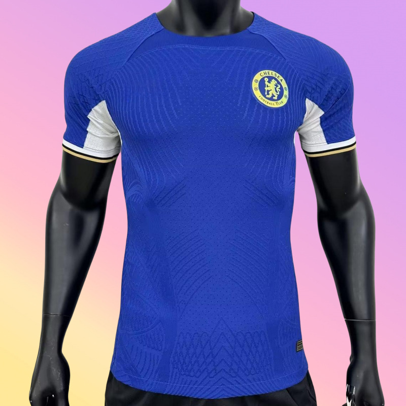 23-24款蓝色切尔西主场球衣球员版足球运动服短袖上衣训练服批发