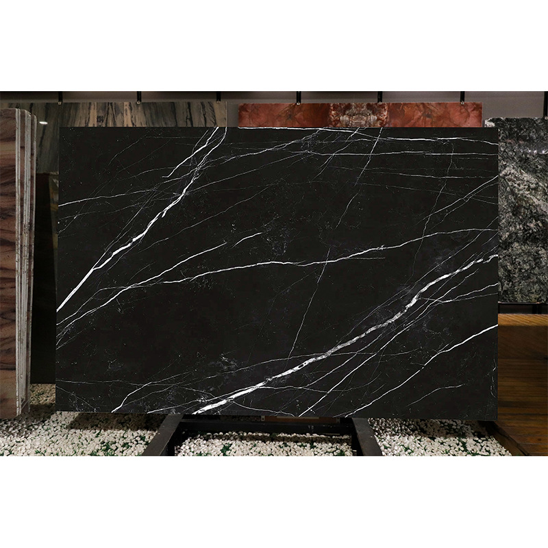 定制js天然大理石黑白根楼梯踏步背景墙别墅装修室内外设计洗手台