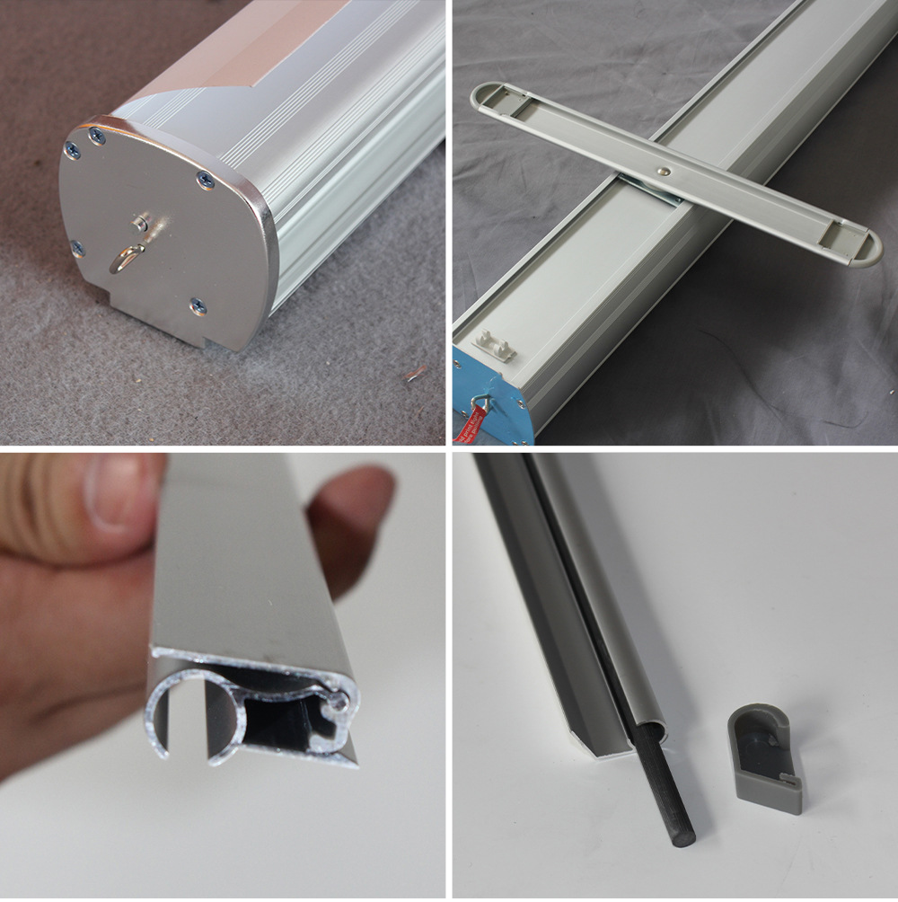 厂家批发80x200铝合金易拉宝展架加重落地立式门形架x架写真画面