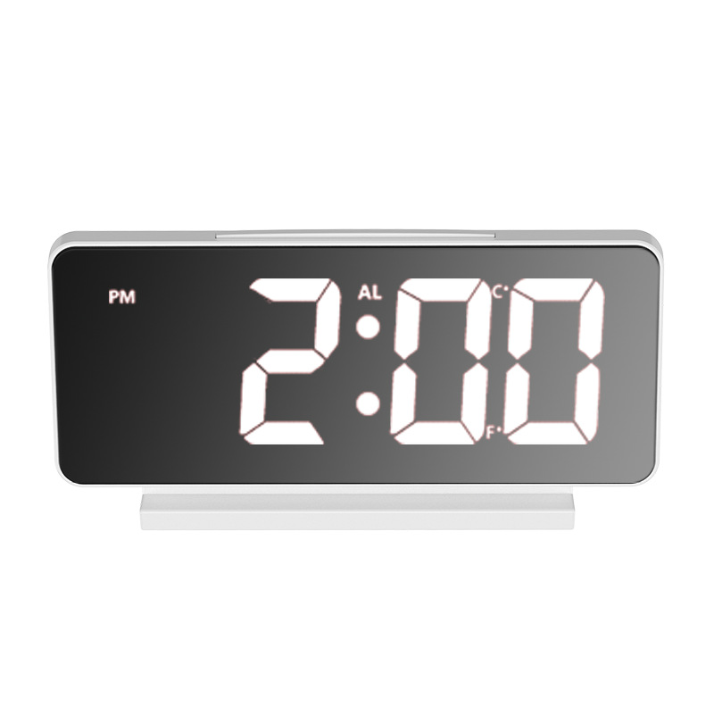 Full Color Temperature Led Mirror Alarm Clock New Thin Alarm Clock Electronic Clock Colorful Sleeping Little Alarm Clock Color Screen