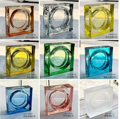 Super White Glass Bricks Crystal Brick Color Transparent Square Screen Bathroom Net Red Art Solid Double-Sided Ice Pattern Brick