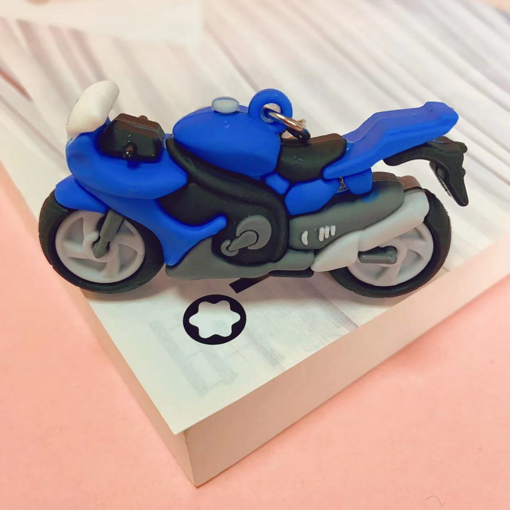 5405# Soft Rubber 3D Motorcycle Keychain Exquisite Bag Automobile Hanging Ornament Push Promotional Novelties
