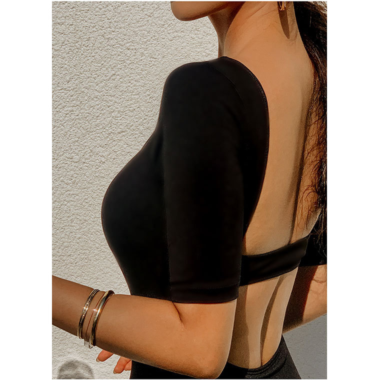 跨境泳衣女保守连体比基尼三角黑色bikini新款韩国学生温泉游泳装