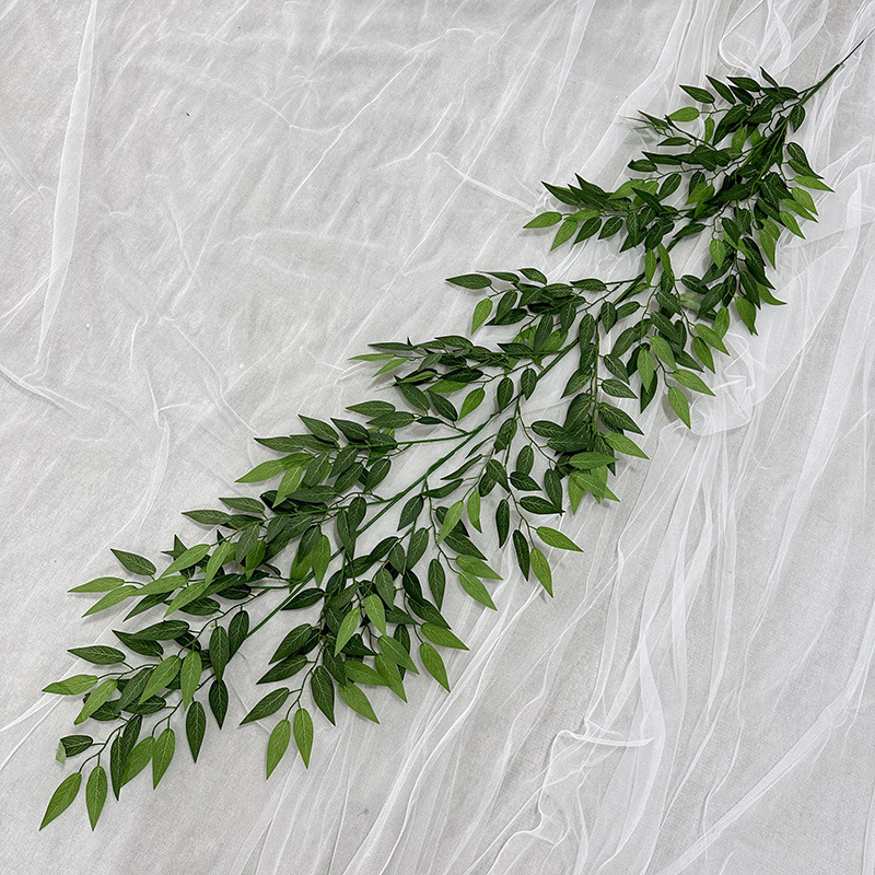 artificial flower artificial plant  Rattan 1.7 M Locust Leaf Willow Leaf Jujube Leaf South Bamboo Rattan Indoor Decoration Fake Branches Wholesale