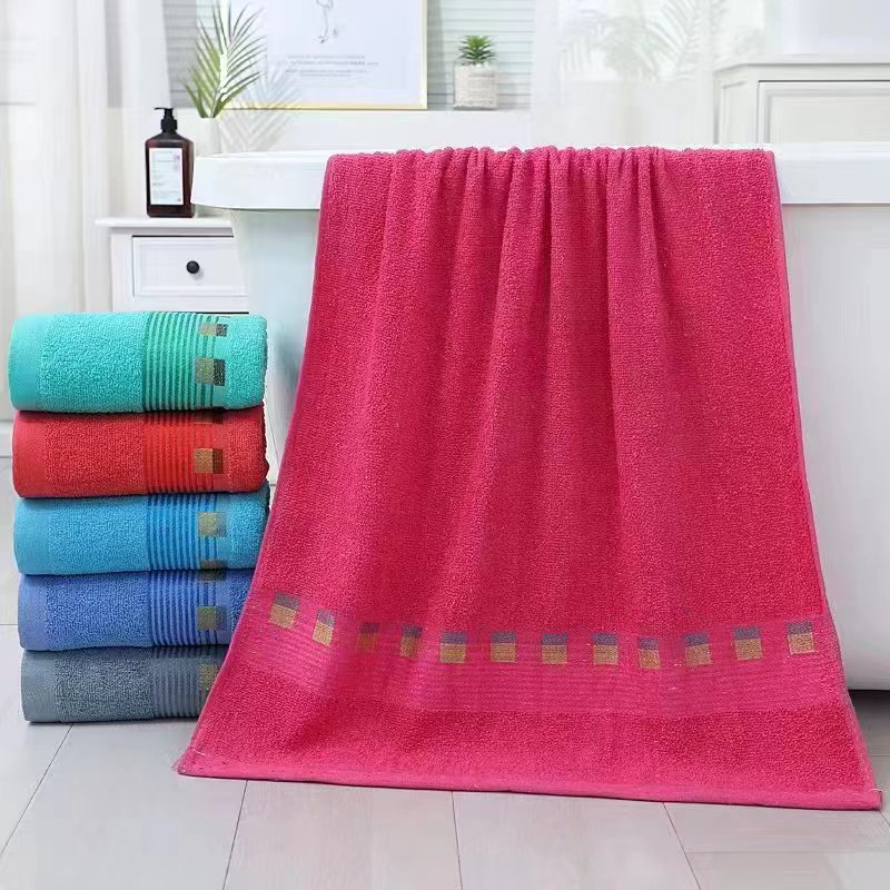 Export Foreign Trade African Bath Towel Plain Color Broken Bath Towel Various Pattern Color Pattern Can Be Set Cross-Border 370G