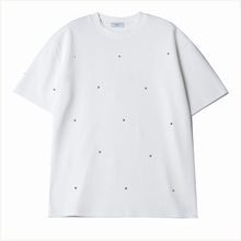 T49满天星铆钉短袖T恤男珠地棉网红设计师重磅韩版潮流半袖宽松
