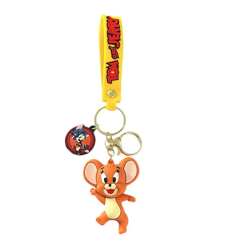 Cartoon Tom Cat Keychain Simple Car Key Chain Creative Couple Schoolbag Ornaments Cat and Mouse Key Ring