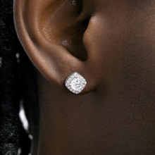 冰糖耳钉S925镀银满钻男女嘻哈街头美式钻石耳饰潮高级感单只