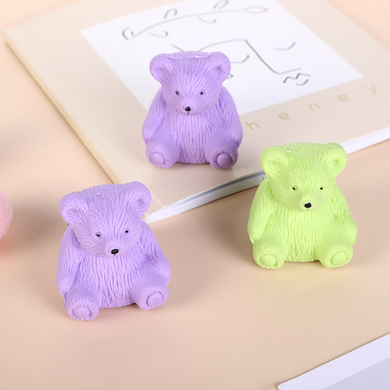 小咕咚玩具3d橡皮小熊旋笔刀橡皮漂亮新款橡皮擦批发