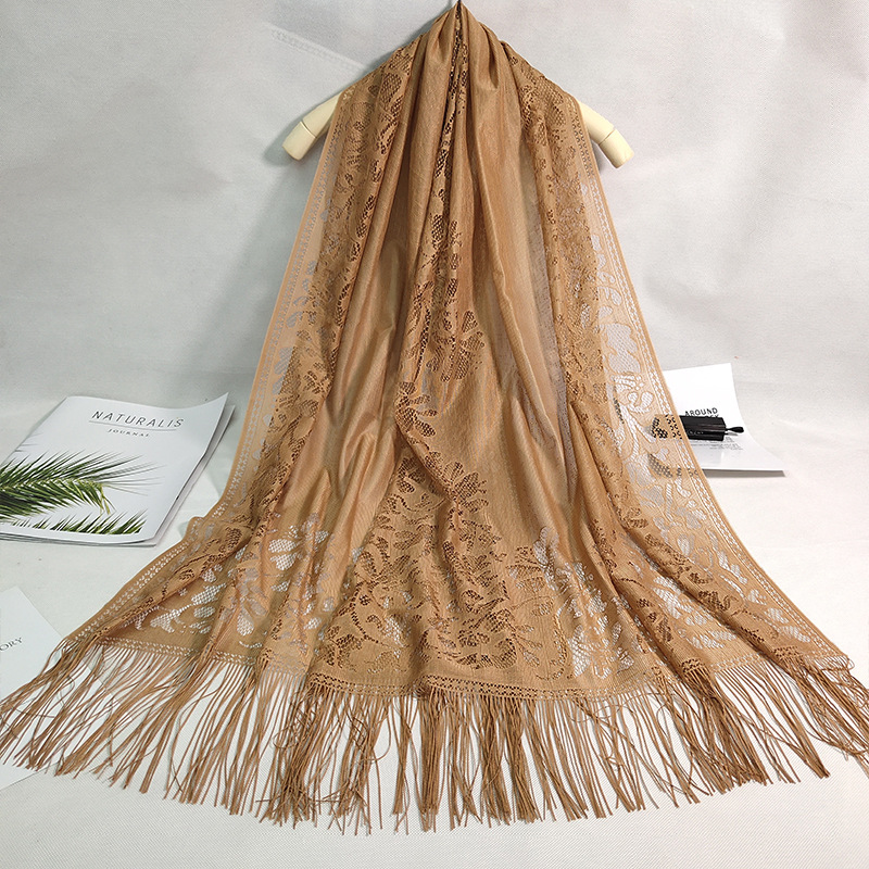 Cheongsam Shawl Summer Lace Scarf Hollow Jacquard Scarf Ethnic Style Tassel Shawl Women's Toe Cap Performance Dinner