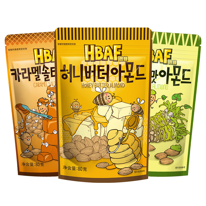 韩国进口零食芭蜂汤姆农场80g蜂蜜黄油扁桃仁杏仁坚果腰果批发