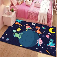 现货 跨境卡通星球地毯家用儿童房爬爬垫宇宙太空人卧室地毯满铺