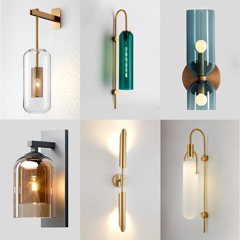 hr后现代轻奢床头壁灯北欧设计师简约背景墙酒店过道走廊玻璃壁灯