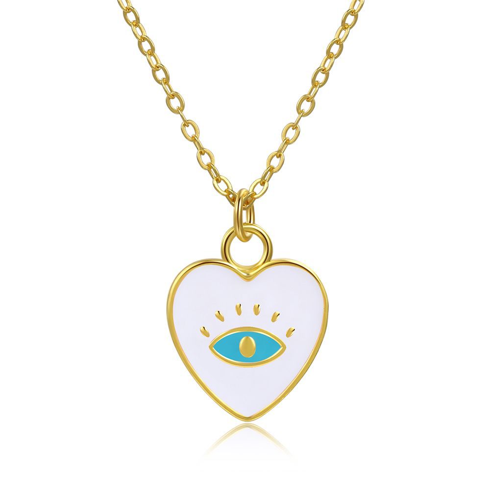 欧美跨境新品恶魔之眼项链吊坠 个性潮流创意滴油吊坠锁骨链女