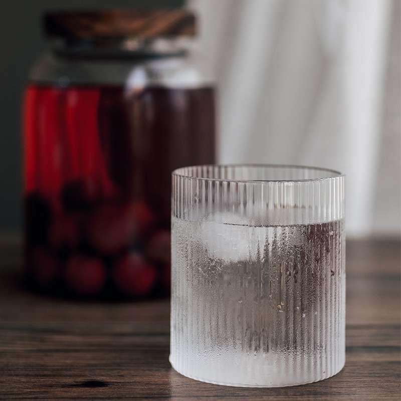 Japanese Style Hammer Pattern High Boron Glass Vertical Pattern Transparent Drinking Water Household Tea Cup Wine Glass Cold Drink Juice Coffee Cup Ins