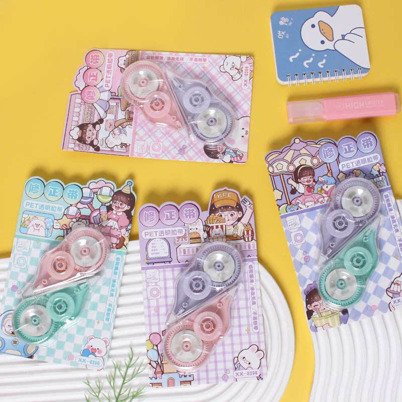 卡通高颜值修正带 大容量顺滑不断带改正带学生文具用品涂改带