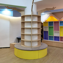 厂价定制木质组合收纳书架  异型组合儿童书柜大型图书馆S型书柜