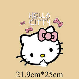 卡通kt猫儿童母贴pet柯式胶印热转印布贴烫画图案烫图a级过粉2661