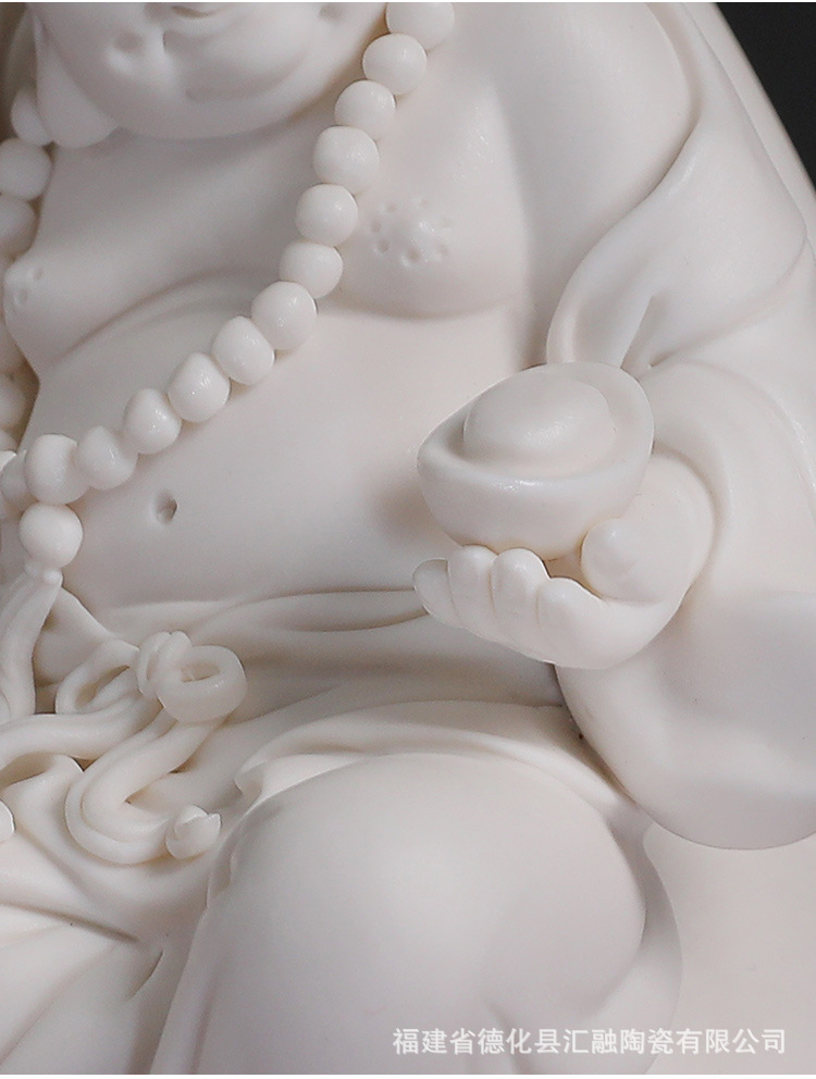 德化白瓷葫芦弥勒佛 躺式笑脸弥勒佛家居工艺品摆件瓷器