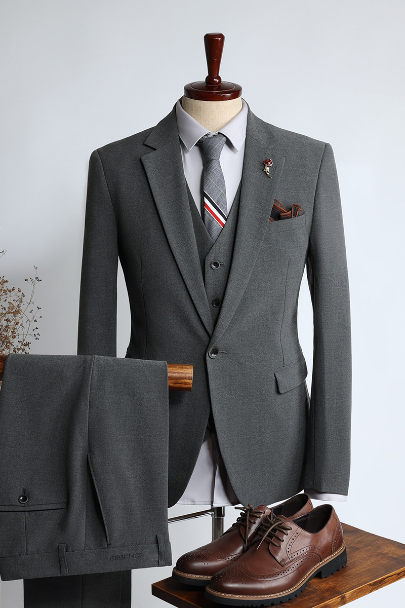 西服套装男士三件套商务休闲西装职业正装伴郎服新郎结婚礼服套装