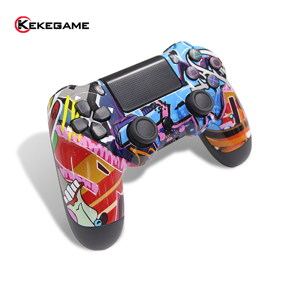 跨境ps4无线游戏手柄 ps4水转印款 双震动陀螺仪手柄 厂家直销