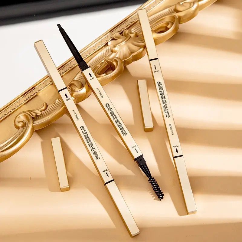 Small Gold Bar Eyebrow Pencil Three-Dimensional Sketch Small Gold Chopsticks Eyebrow Pencil Triangle Extremely Thin Double-Headed Eyebrow Pencil Waterproof Sweat-Proof Not Dizzy