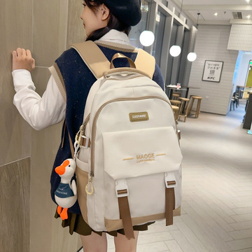 书包女生初中生ins风高颜值大容量高中生大学生中学生双肩包简约