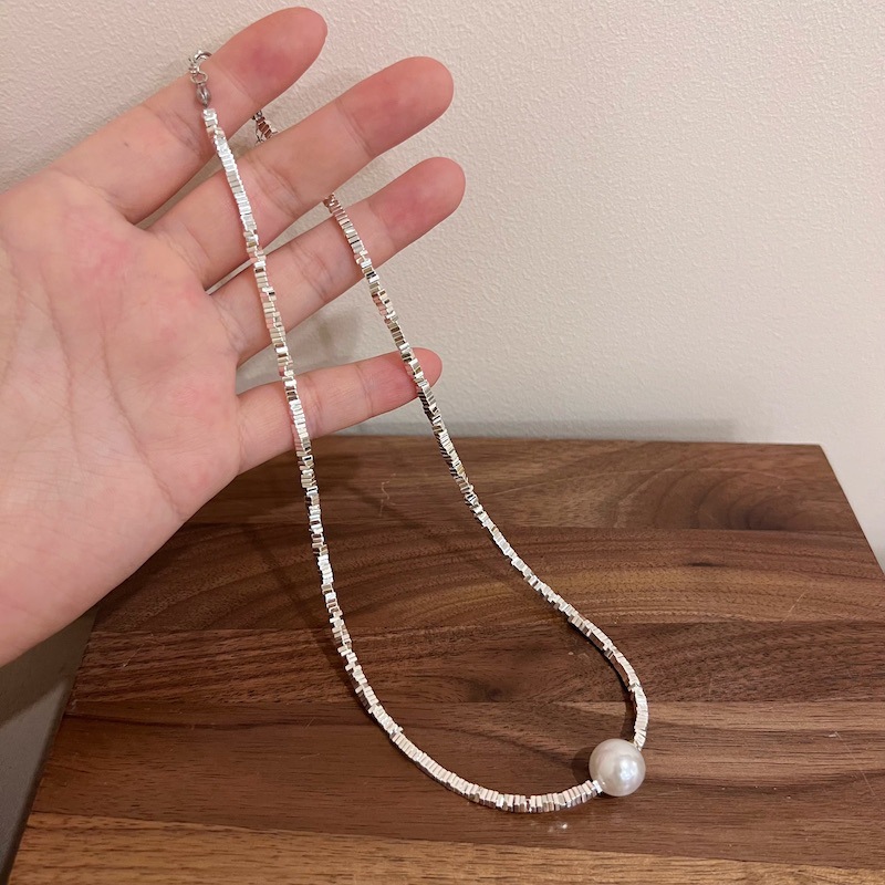 New Small Pieces of Silver Pearl Necklace Women's Japanese and Korean Simple and Light Luxury Niche Design Twin Choker Clavicle Chain Neck Chain