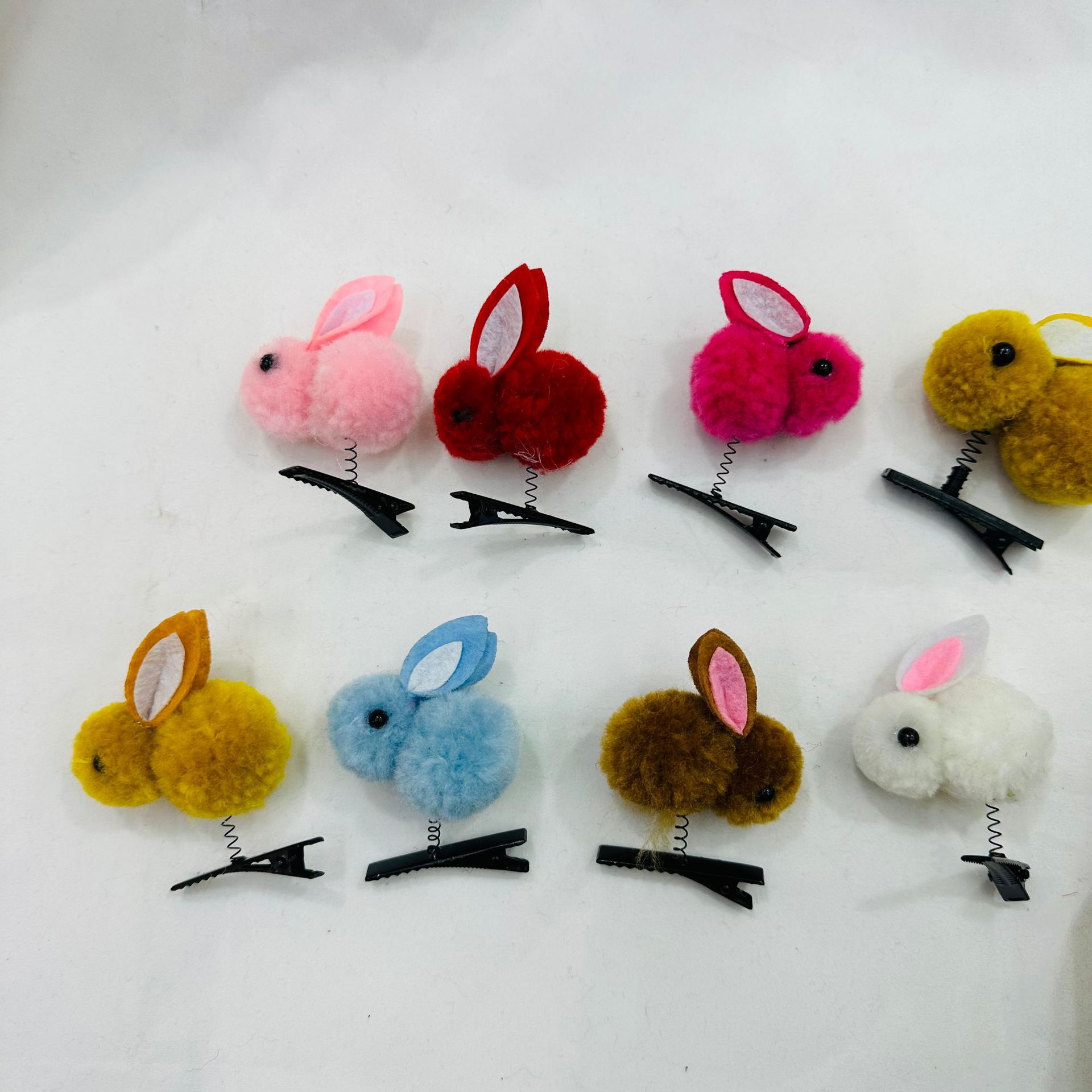 大号小兔子弹簧发夹毛绒兔子夹子小兔子卖萌发卡可爱夹头发玩具