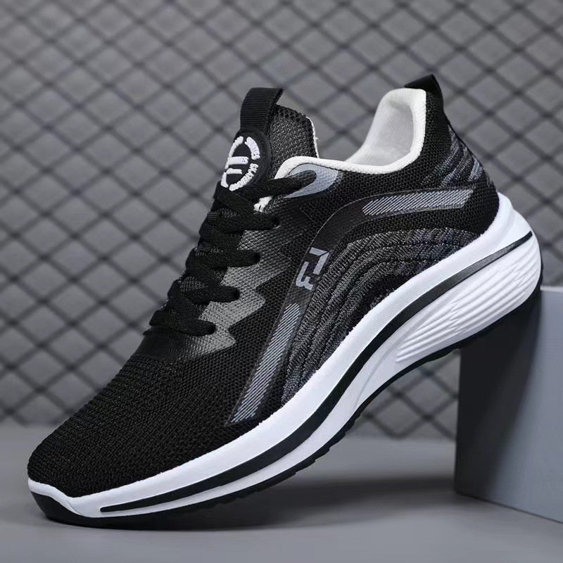 Men's Shoes 2023 New Flying Woven Breathable Sneaker Popular Men's Casual Shoes Mesh Surface Lightweight Running Shoes Wholesale