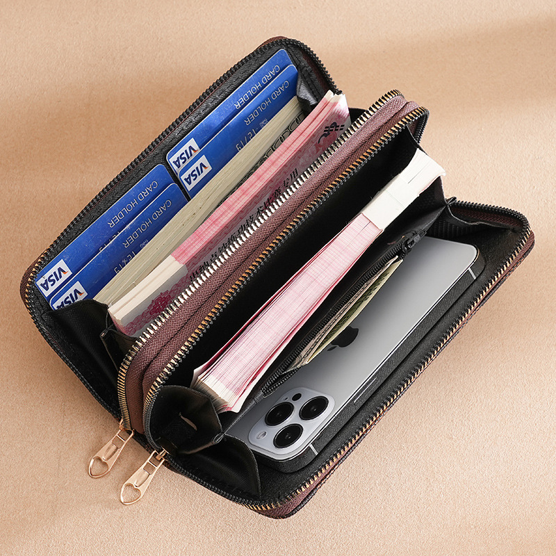 Wallet Women's Korean-Style Leather Wallet Women's Long Phone Bag New Large Capacity Pu Wallets for Women Wallet