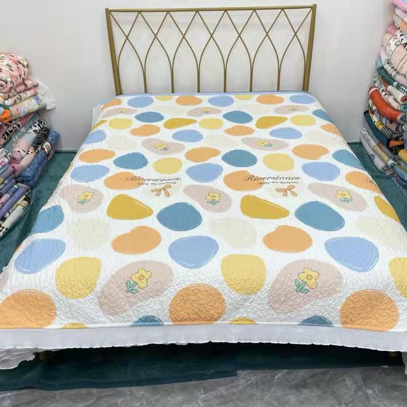 2022新款芦荟棉四季床盖双人床保暖印花包边床盖礼品厂家批发代发