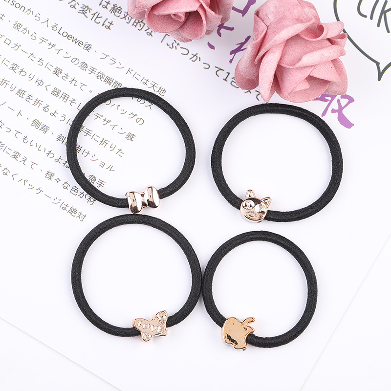 Golden Balls Hair Band Hair Rope Rubber Band Hair Accessories Small Jewelry Hair Band for Hair Ties 2 Yuan Store Supply Factory Wholesale Small Gifts