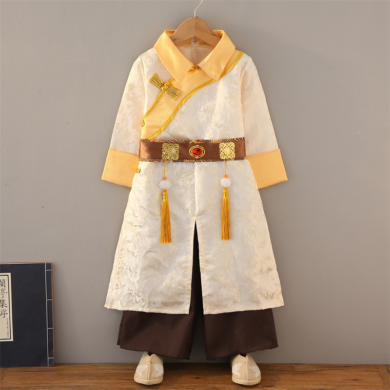 汉服男童春夏季长衫中国风唐装改良皇帝龙袍礼服儿童六一演出古装