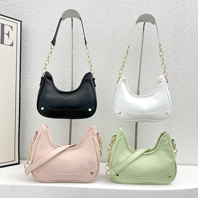 腋下包包女2024新款今年流行小众链条包时尚通勤斜挎法棍包-阿里巴巴