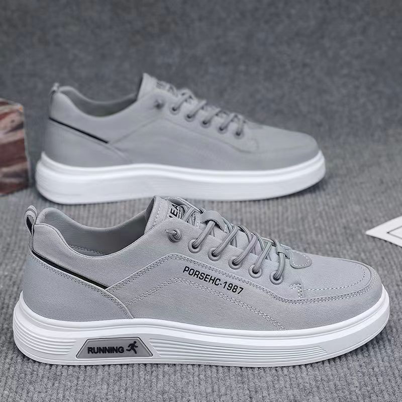 Spring Summer Men‘s Shoes New Breathable Canvas Shoes Men‘s Korean-Style Fashionable All-Match White Shoes Casual Shoes Skate Shoes