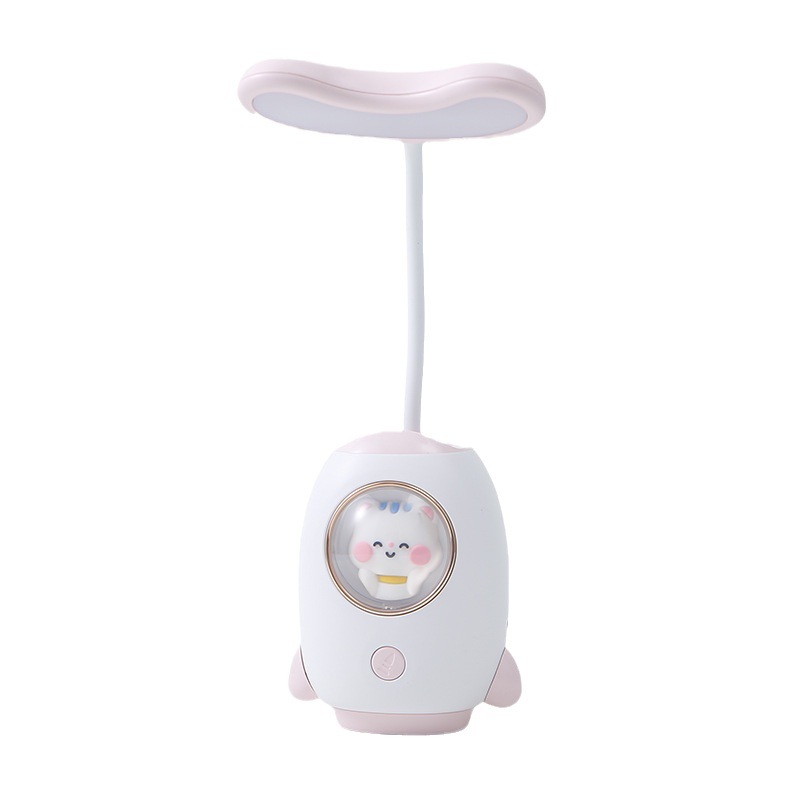 Cartoon Space Capsule Cubby Lamp Mini USB Charging Small Night Lamp Children Student Desk Led Rechargeable Desk Lamp