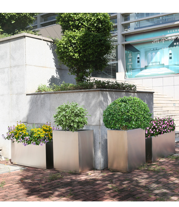 户外不锈钢花箱商业街售楼部写字楼广场步行街庭院组合花坛批发