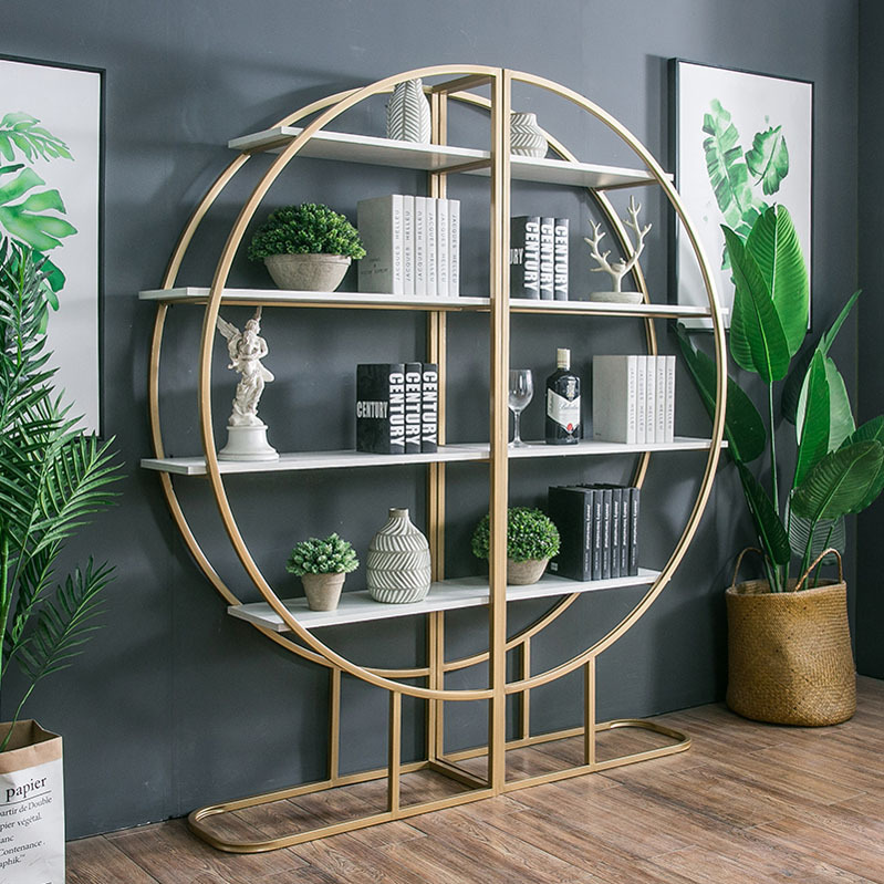 北欧铁艺置物架隔断展示架书架客厅落地橱窗屏风收纳架ins装饰架