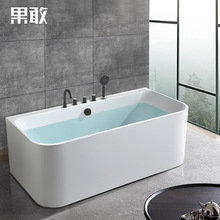 家用轻奢无缝方形全身保温薄边加厚独立式1.3-1.8米337浴缸盆