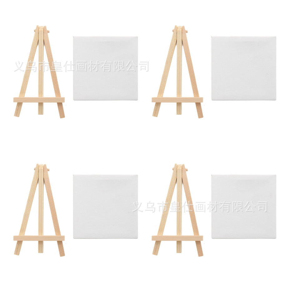 厂家批发木质棉布画框画板套装diy装饰画10*10涂鸦迷你油画框画架