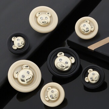 可爱小熊金属组合纽扣儿童衣服毛衣扣子大衣风衣钮扣小熊头装饰扣