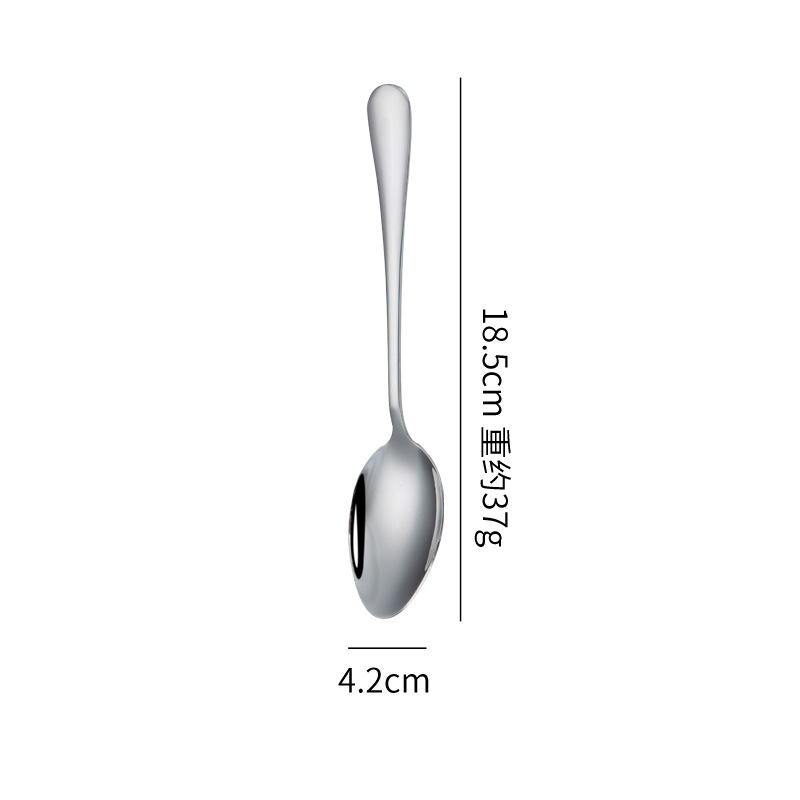 1010 Stainless Steel Tableware Spoon Western Food Supplies Knife, Fork and Spoon Long Handle Ice Spoon Hotel Creative Gifts with Logo