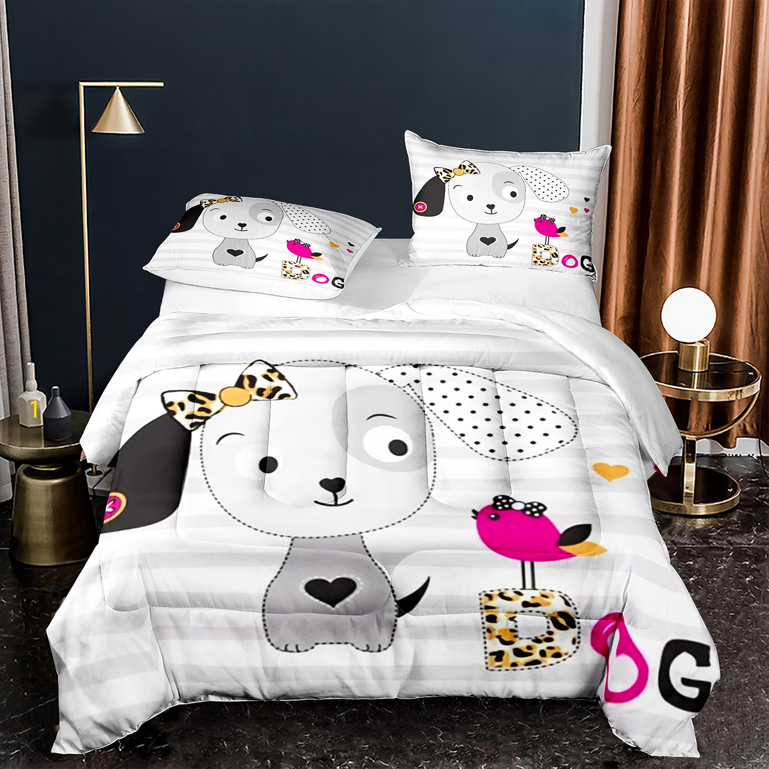 3d跨境电商绗缝被外贸可爱动物被子ebay速卖通亚马逊家纺空调被